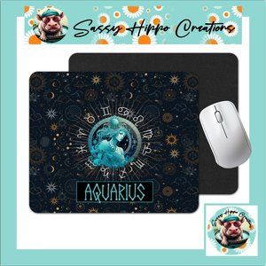Mouse Pad Aquarius Water Bearer Zodiac Astrological Sign Horoscope Sublimated